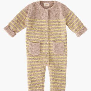 7 AM Enfant Stripe Teddy Romper / 3-6 months